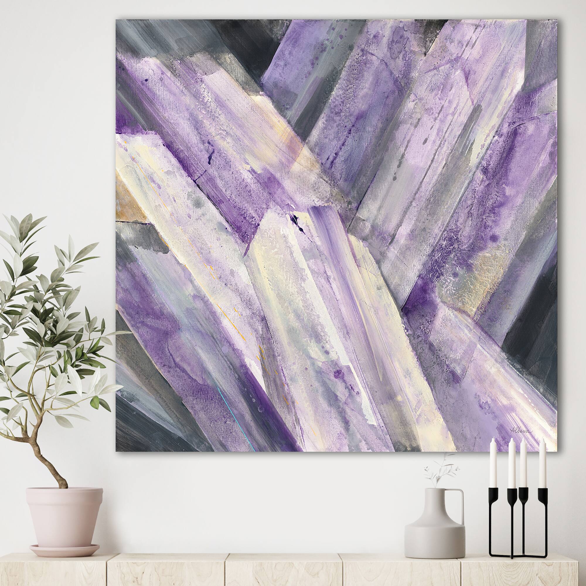 Designart - Geometric Purple Glacier